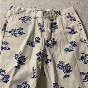 Old Navy Cream and Blue Patterned Men Shorts